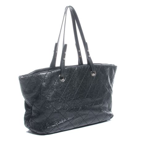 chanel glazed calfskin tote|CHANEL Glazed Calfskin Large On The Road Tote Black.